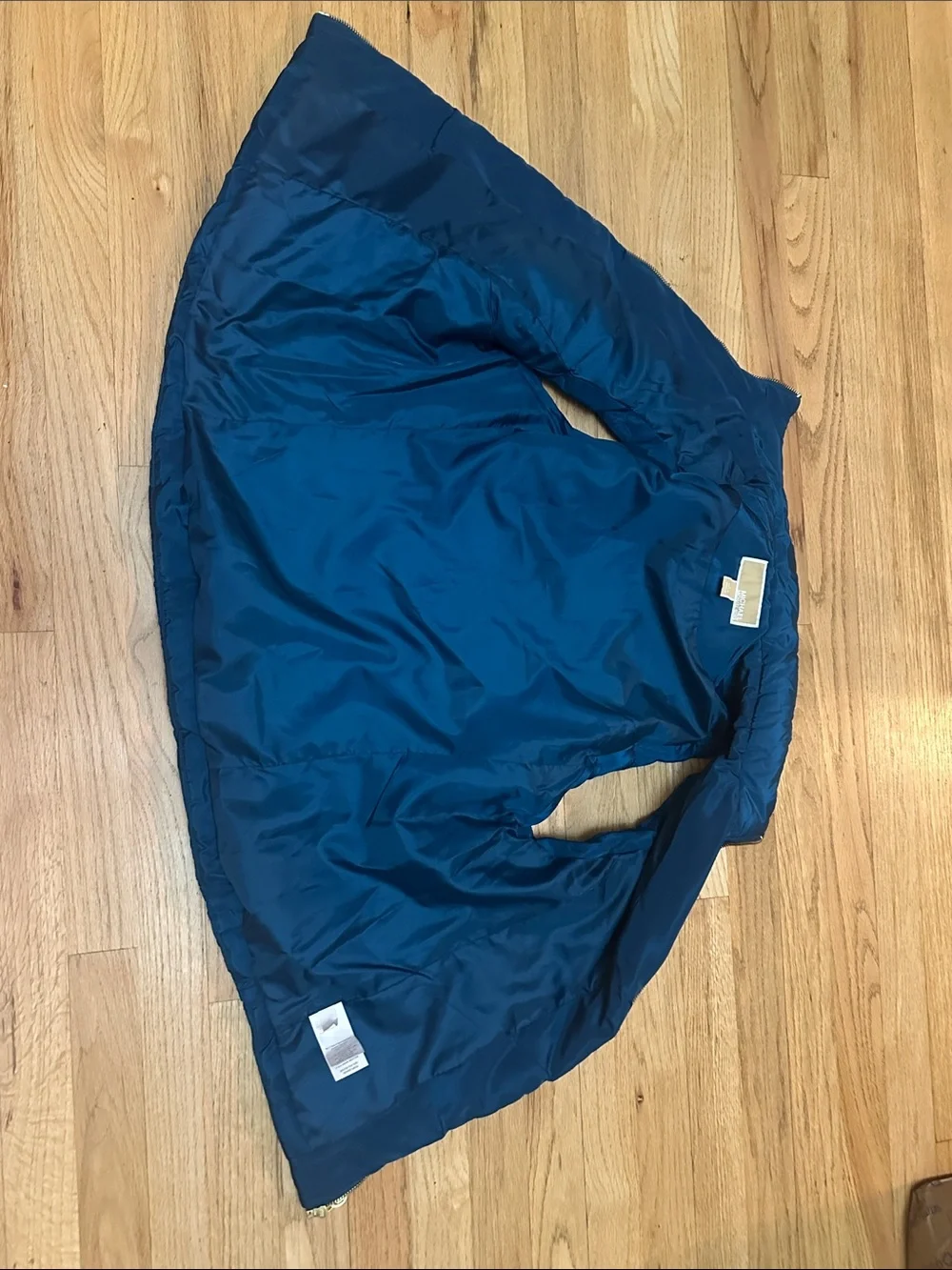 Blue Quilted Michael Kors Large Women's Puffer Vest - Sleeveless Jacket